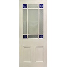 9 pane Blue Floral Door