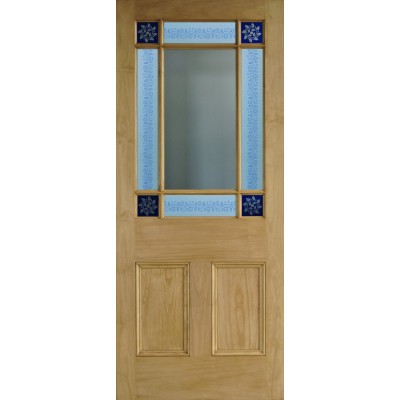 9 pane door Blue Garlands & vine