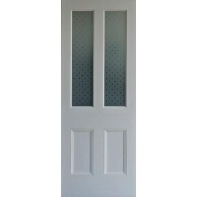 Star etched glass door
