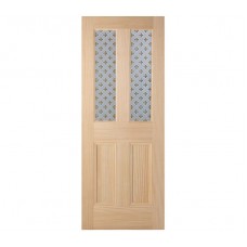 Amber Gothic etched glass door 