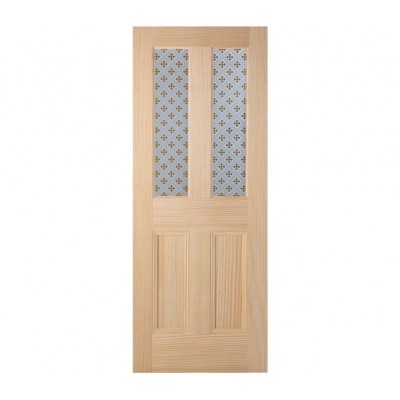 Amber Gothic etched glass door 