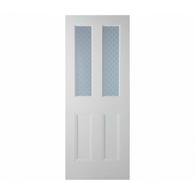 Fleur etched glass door