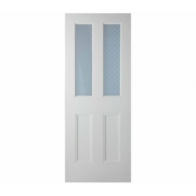 Star etched glass door