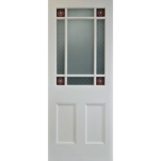 9 pane Amber Floral Door