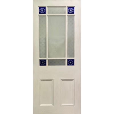 9 pane Blue Floral Door