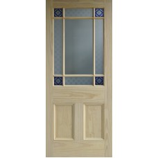 9 pane door Blue Shamrocks