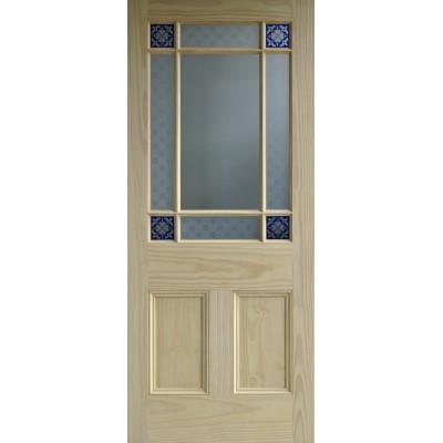 9 pane door Blue Shamrocks