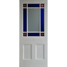 9 pane Red Starburst Door