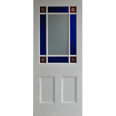 9 pane Red Starburst Door