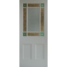 9 pane door Green Shamrocks