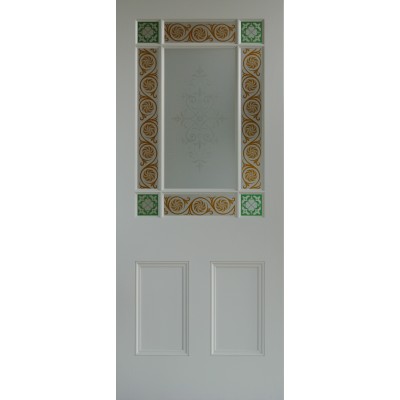 9 pane door Green Shamrocks